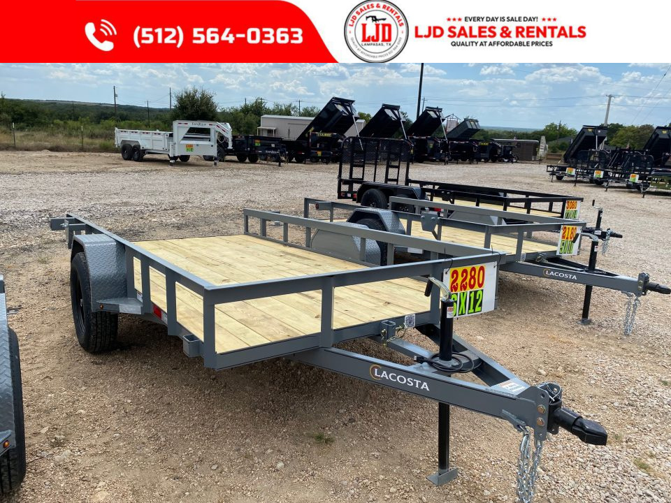 New 2027 Lacosta - 6 x 12 - Tilt Trailer 3500LB GVWR -