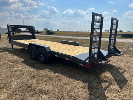 New 2027 Lamar 83x24 Tandem 14K GN Equipment Trailer w/ 2' Dove & Standup Ramps
