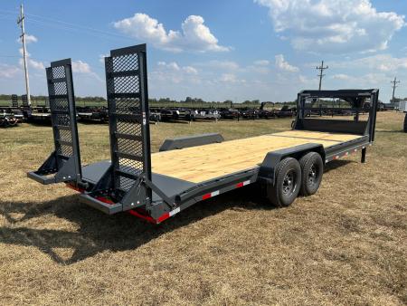 New 2027 Lamar 83x24 Tandem 14K GN Equipment Trailer w/ 2' Dove & Standup Ramps