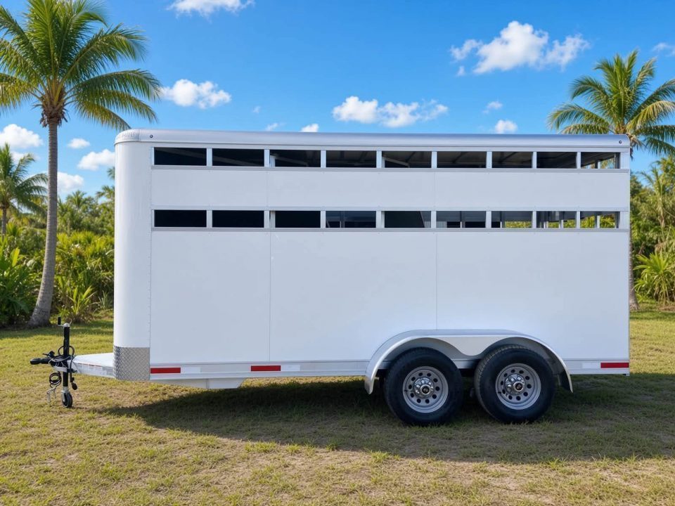 New 2026 Shadow White 3 Horse Bumperpull Slant Trailer / Livestock Trailer with Removable Dividers and Tack Room Horse Trailer