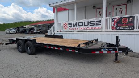 New 2027 BWise 22' (19+3) HD Lo Pro Equipment Hauler w/ Full Width Self Leveling Ramps & Self Cleaning Dove Tail