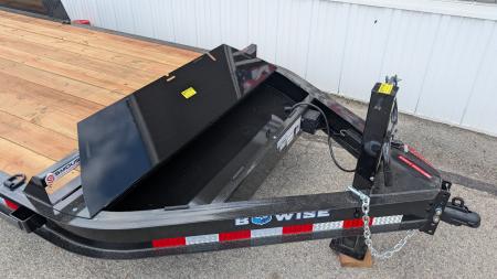 New 2027 BWise 22' (19+3) HD Lo Pro Equipment Hauler w/ Full Width Self Leveling Ramps & Self Cleaning Dove Tail