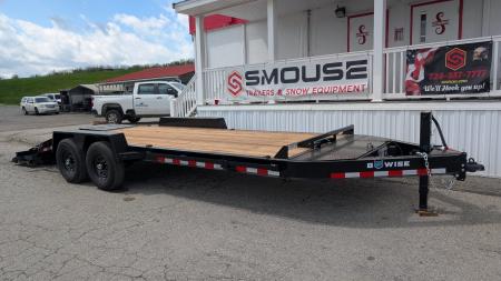New 2027 BWise 22' (19+3) HD Lo Pro Equipment Hauler w/ Full Width Self Leveling Ramps & Self Cleaning Dove Tail