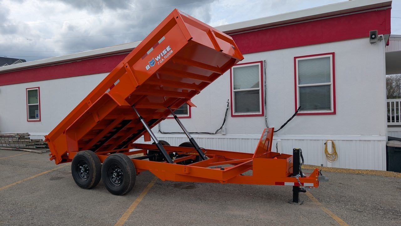 New 2027 BWise 6'9" x 14 HD Lo Pro Equipment Dump w/ Combo Gate