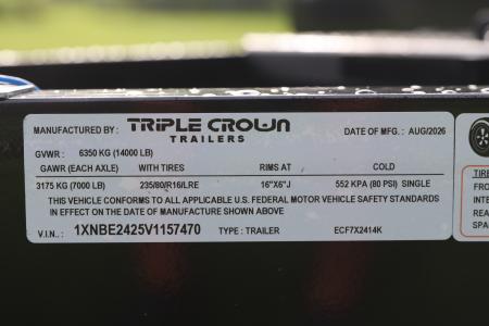 New 2027 7X24 Triple Crown Equipment Trailer