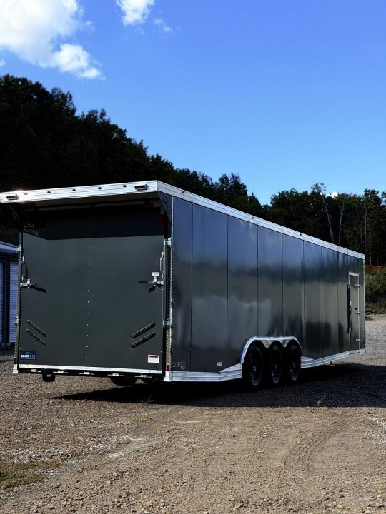New 17743 8.5x34ft; Charcoal; 7ft6 interior hight no paperwork yet