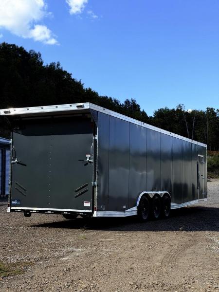 New 17743 8.5x34ft; Charcoal; 7ft6 interior hight no paperwork yet