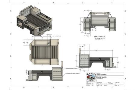 New Martin Truck Bodies Aluminum Gooseneck Service Body DRW 8' SMOOTH APPEARANCE