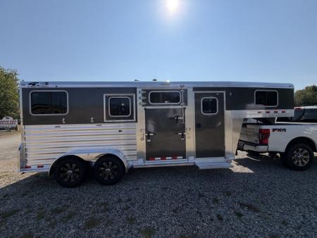 New 2027 4-Star Trailers Straight Load 2 Horse Side Ramp Gooseneck 6'10  width Horse Trailer