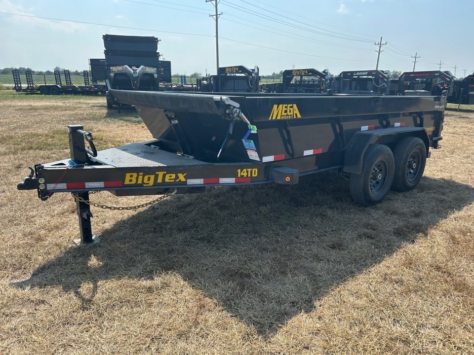 New 2027 Big Tex 83x14 Tandem 15.4K Telescopic Dump w/ 7 Gauge Floor & Slide In Ramps