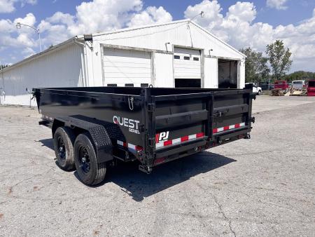 New 2027 PJ Trailers 7 X 14 FT DUMP TRAILER 14K GVWR SPREAD GATE TARP KIT