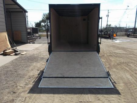 New 2027 Covered Wagon Trailers 7x12 Cargo Trailer / Enclosed Trailer / Motorcycle Trailer / 7ft Interior / Extra Wide Ramp / RV Side Door / .080 Charcoal Gray / Black Out Package