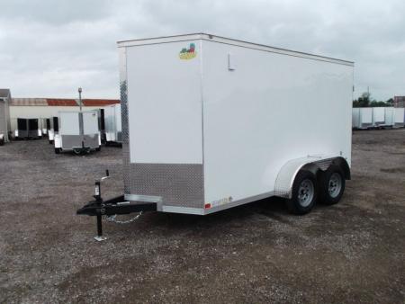 New 2027 Covered Wagon Trailers 6x12 Cargo Trailer / Enclosed Trailer / 6'6" Interior / Extra Wide Ramp / RV Door / .080 White Exterior / (4) D-Rings