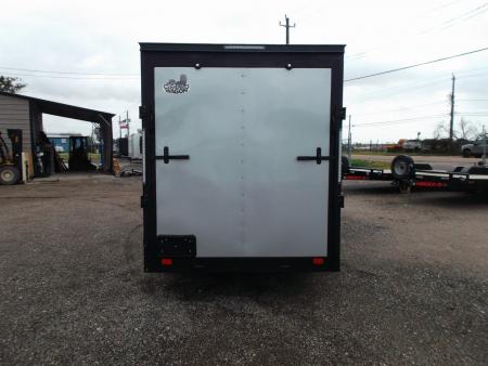 New 2027 Covered Wagon Trailers 6x10 Cargo / Enclosed Trailer / 6'6" Interior / Extra Wide Ramp / RV Side Door / LEDs / .030 Silver Semi-Screwless Exterior / Black Out Package