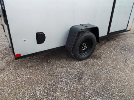 New 2027 Covered Wagon Trailers 6x10 Cargo / Enclosed Trailer / 6'6" Interior / Extra Wide Ramp / RV Side Door / LEDs / .030 Silver Semi-Screwless Exterior / Black Out Package