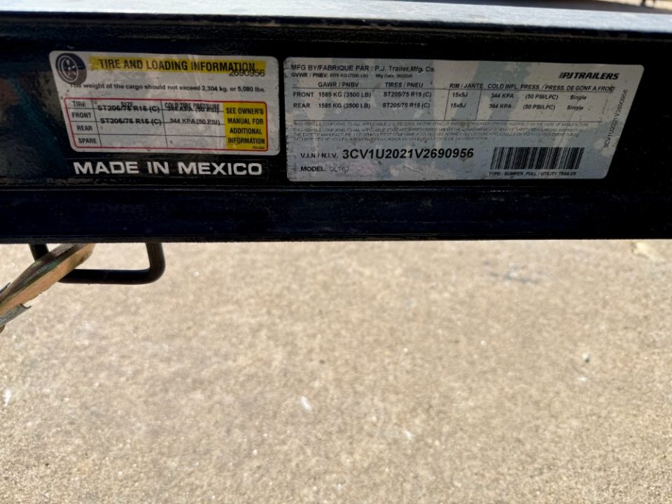 New 2027 PJ Trailers 7K 16' X 83" Tandem Axle Channel Utility Utility Trailer