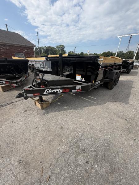 New 2027 LIBERTY LD14K83X14B8TS Dump Trailer 83X14 TA TELESCOPIC W/ 24  SIDES (GVW:15400) MIDNIGHT BLACK