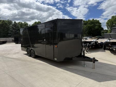 New NEW 2027 AERO 8.5x20 +2’V, 7’ TALL, WHITE Interior, BLACKOUT  EDITION- QUALITY Enclosed Car Hauler Trailer