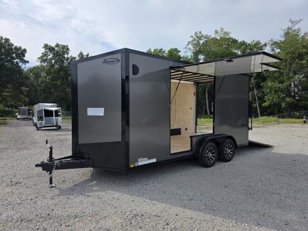 New 2027 Formula Trailers 7.5X16 UTV SXS ESCAPE DOOR BLACKOUT SCREWLESS GOLF CART Cargo / Enclosed Trailer