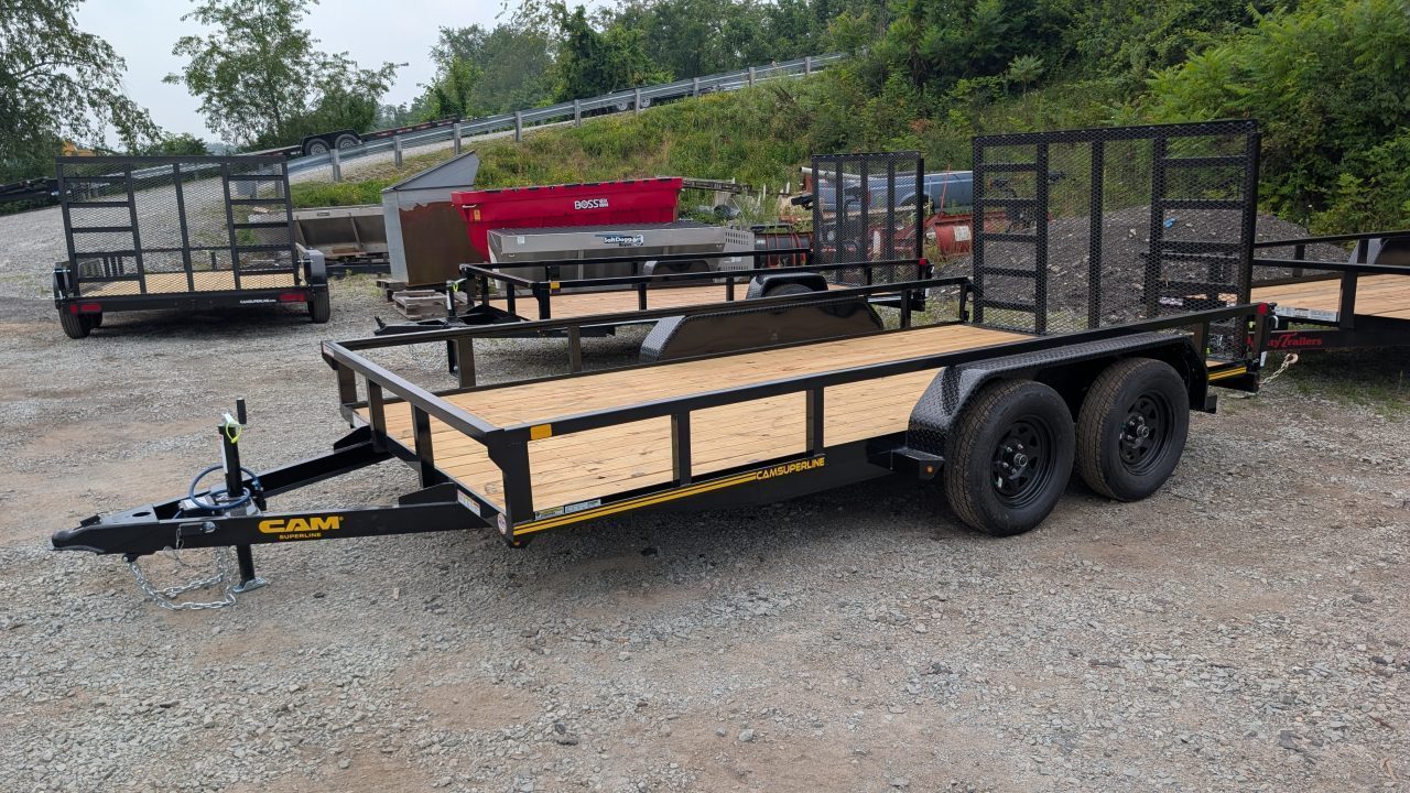 New 2027 CAM Superline 7x14 Tandem Utility Trailer w/ Spring Assist Gate