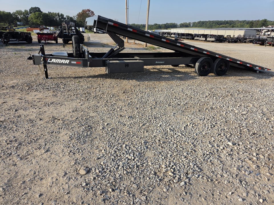 New 2027 Lamar 102X26 TANDEM DECKOVER POWER TILT W/8K AXLES & SPARE