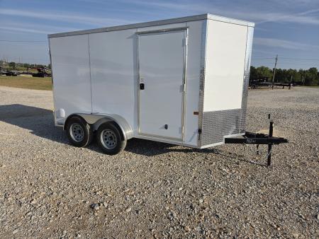 New 2027 Rock Solid 6X12 TANDEM 7K CARGO W/6'6" HEIGHT .080 SEMI CREWLESS EXTERIOR & BARN DOORS