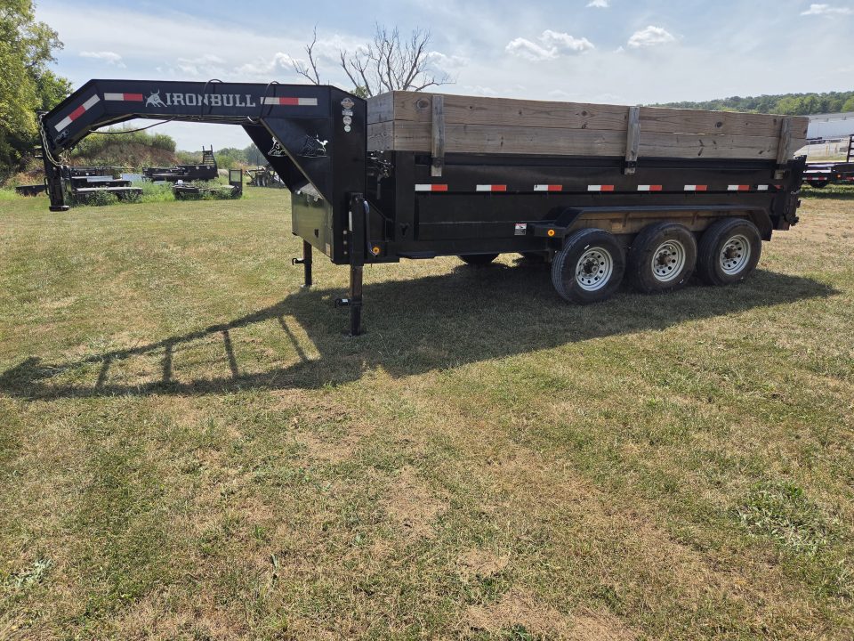 Used 2023 Iron Bull 83X16 TRIPLE 21K GOOSENECK DUMP W/24" SIDES & BOARD EXTENSIONS