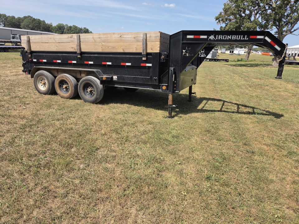 Used 2023 Iron Bull 83X16 TRIPLE 21K GOOSENECK DUMP W/24" SIDES & BOARD EXTENSIONS