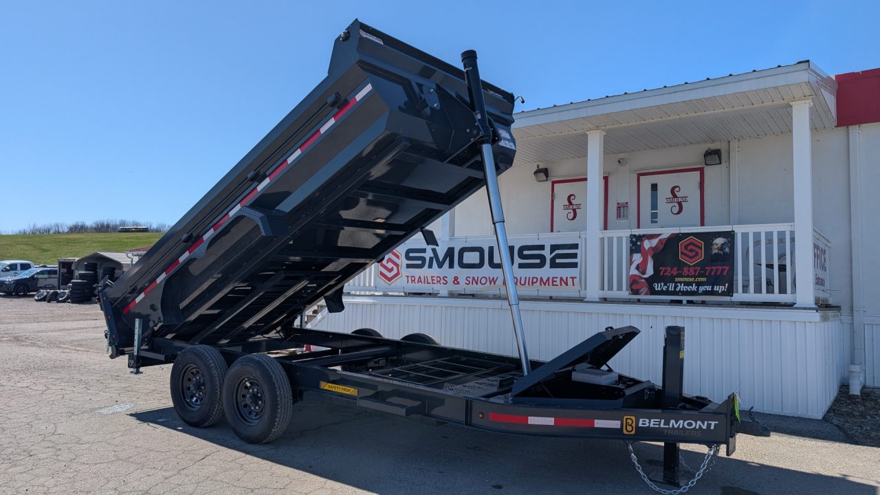 New 2027 Belmont 6'10" x 14 HD DLX Lo Pro Hydraulic Equipment Dump w/ 3 Way Gate