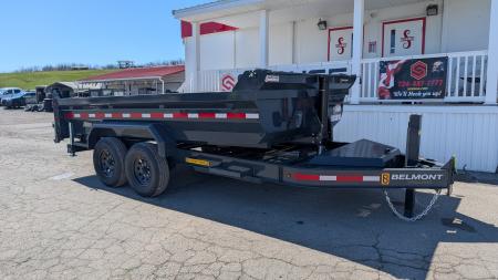 New 2027 Belmont 6'10" x 14 HD DLX Lo Pro Hydraulic Equipment Dump w/ 3 Way Gate