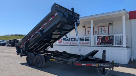 New 2027 Belmont 6'10  x 14 HD DLX Lo Pro Hydraulic Equipment Dump w/ 3 Way Gate