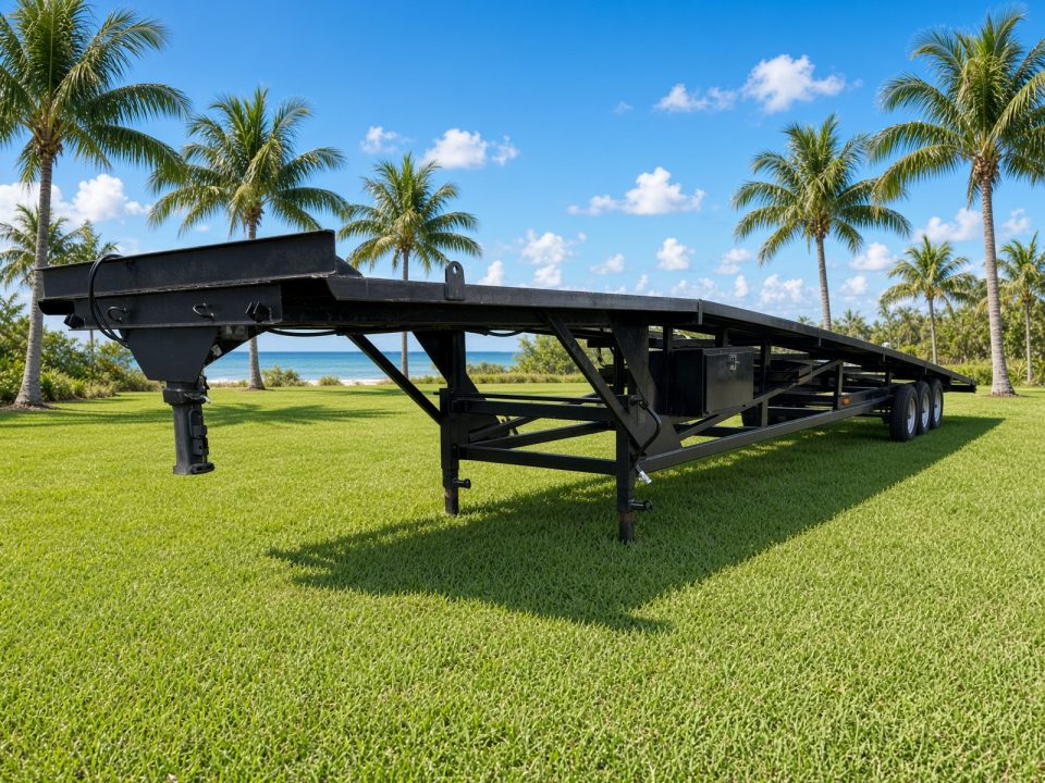 Used 2000 Kaufman Trailers 50' Triple Axle Steel Wedge Trailer | Car Hauler | New Tires & Paint Car Hauler