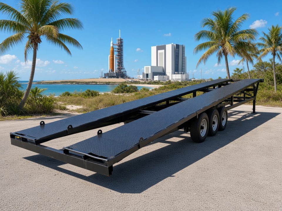 Used 2000 Kaufman Trailers 50' Triple Axle Steel Wedge Trailer | Car Hauler | New Tires & Paint Car Hauler