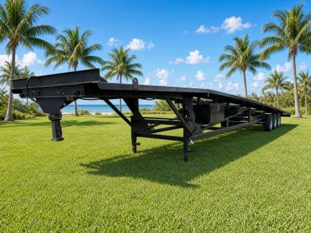 Used 2000 Kaufman Trailers 50' Triple Axle Steel Wedge Trailer | Car Hauler | New Tires & Paint Car Hauler