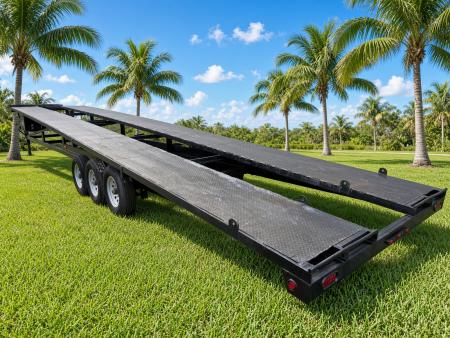 Used 2000 Kaufman Trailers 50' Triple Axle Steel Wedge Trailer | Car Hauler | New Tires & Paint Car Hauler