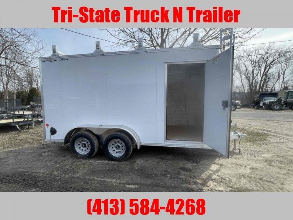 New 2026 Stealth 7x14 All Aluminum Contractor Barn doors
