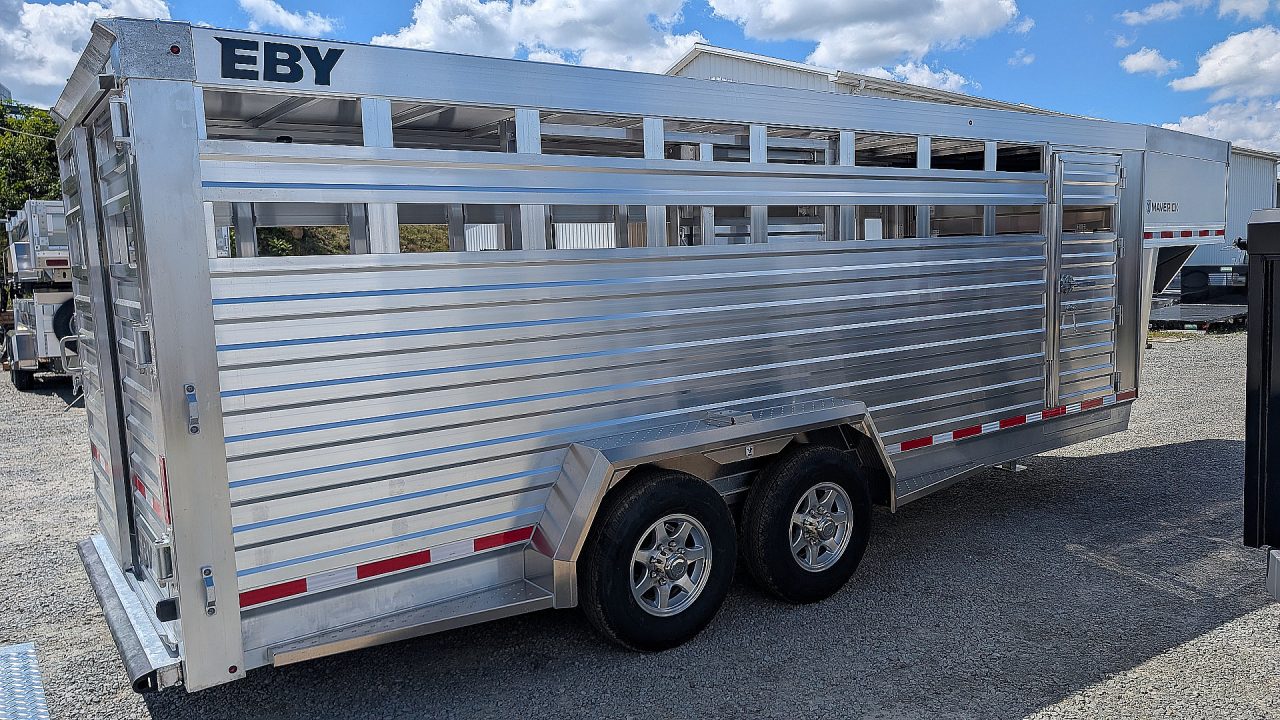 New 2027 EBY MAVERICK 20' Gooseneck Aluminum Stock Trailer