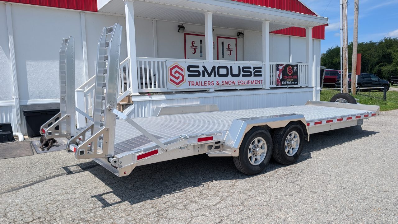 New 2026 EBY 20' ALL ALUMINUM Lo Pro Equipment Hauler w/ 6' Standup Ramps