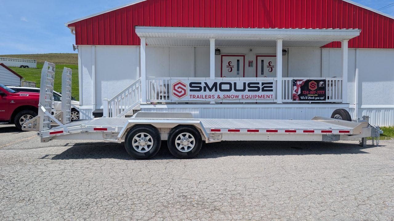 New 2026 EBY 20' ALL ALUMINUM Lo Pro Equipment Hauler w/ 6' Standup Ramps