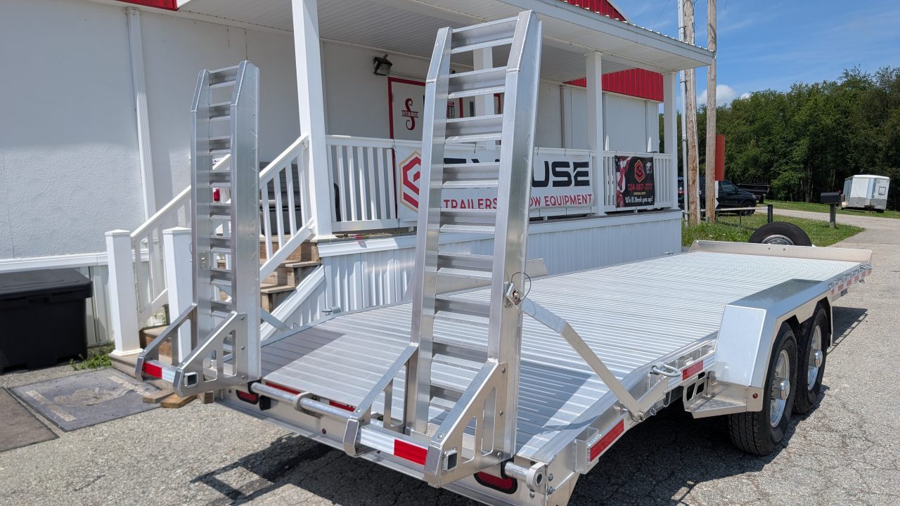 New 2026 EBY 20' ALL ALUMINUM Lo Pro Equipment Hauler w/ 6' Standup Ramps