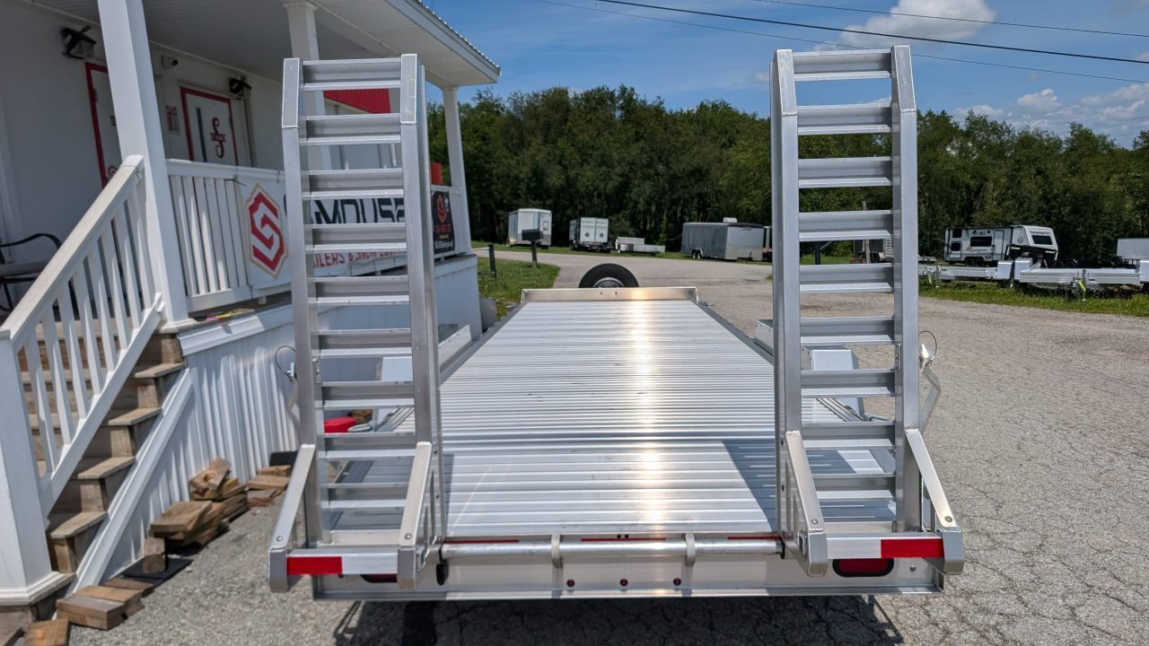 New 2026 EBY 20' ALL ALUMINUM Lo Pro Equipment Hauler w/ 6' Standup Ramps