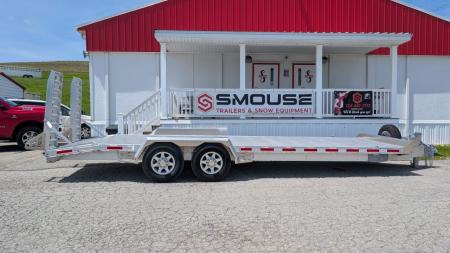 New 2026 EBY 20' ALL ALUMINUM Lo Pro Equipment Hauler w/ 6' Standup Ramps