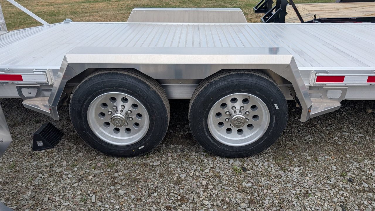 New 2026 EBY 24'6" ALL ALUMINUM Lo Pro Equipment Hauler w/ 6' Standup Ramps (8K AXLES!)