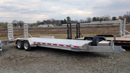 New 2026 EBY 24'6  ALL ALUMINUM Lo Pro Equipment Hauler w/ 6' Standup Ramps (8K AXLES!)