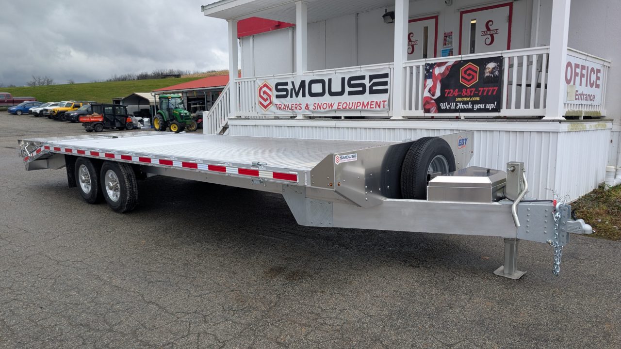 New 2026 EBY 24'6" ALL ALUMINUM Deckover Tagalong w/ 50/50 Fold Flat or Stand Up Wedge Ramps