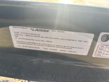 New #159376 2027 LAMAR CE 18 X 83 TANDEM AXLE 7K WOOD FLOOR CAR HAULER
