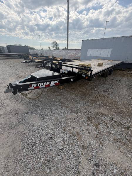 New 2027 PJ Trailers T8222 Tilt Trailer DECKOVER 102X22 TA FULL TILT  (GVW:14000) BLACK