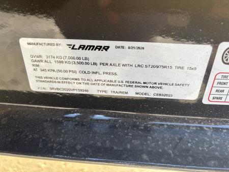 New #159246 2027 LAMAR CE 20 X 83 TANDEM AXLE 7K WOOD FLOOR CAR HAULER