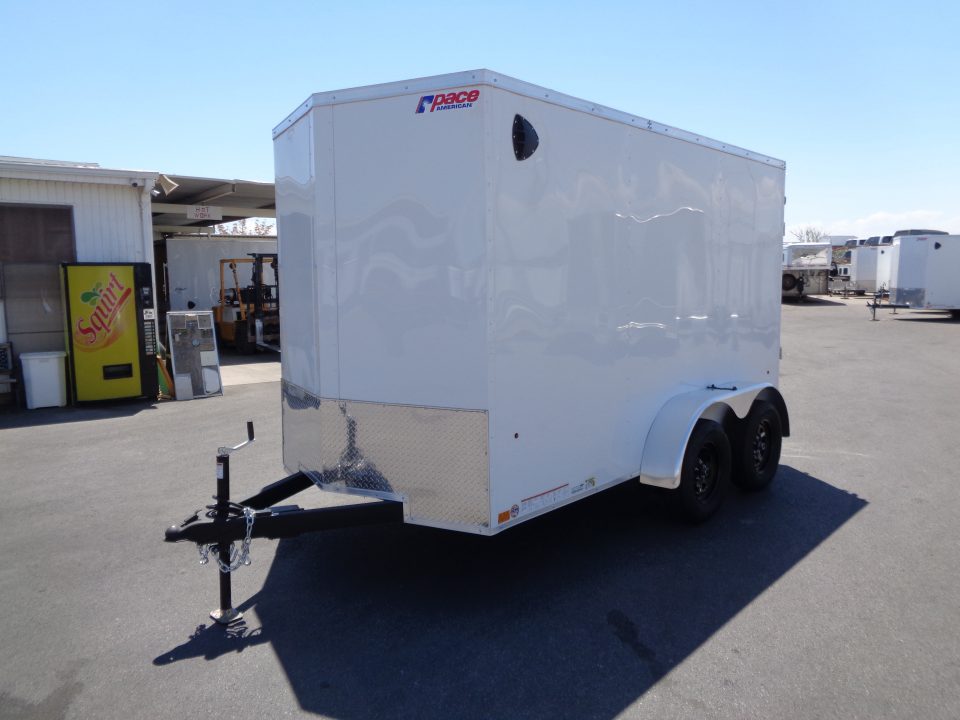 New 2027 Pace American - Out Back DLX - 6x12 V-Nose Tandem Axle 7k Cargo Trailer w/ Rear Ramp Door