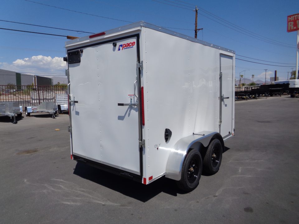 New 2027 Pace American - Out Back DLX - 6x12 V-Nose Tandem Axle 7k Cargo Trailer w/ Rear Ramp Door